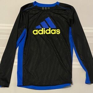 Boys Adidas Black and Blue Climacool Long Sleeve Top Size 8